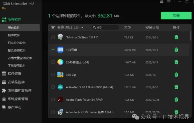 IObit Uninstaller PRO：免激活绿色版 V15.3.0.1，深度清理软件卸载残留-第2张图片-IT技术视界