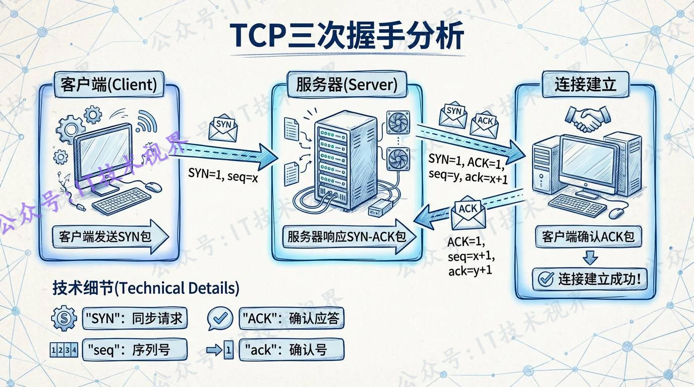 一图搞懂TCP三次握手-第1张图片-IT技术视界